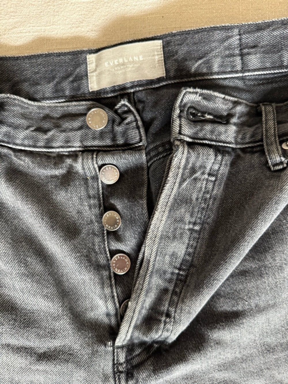 Everlane Faded Black High-Rise Button-Fly Jeans